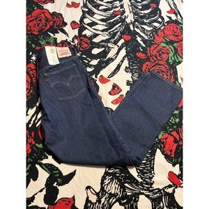 Levis 501 Original Fit High Rise Straight Leg Jeans Dark Wash Indigo Blue NWT